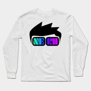 Nerd drawing crazy hair and glasses Long Sleeve T-Shirt